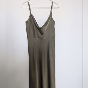 ASOS Maxi Olive Green slip dress
